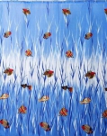 Штора д/ванной Miranda TROPICAL FISH (Рыбки тропич.) голубой 180*200см 