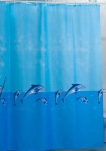 Штора д/ванной Miranda WHALE (Дельфины) голуб. 180*200см 