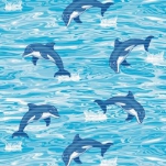150А Коврик рулонный DEKOMARIN ПВХ 1,30*15м (дельфины на голубом)