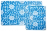 2-202002 Коврик BOMBINI CLASSIC 2шт. 50х80см/50х40см BLUE голубой (цветы)