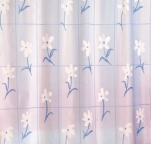 Штора д/ванной Miranda COUNTRY FLOWER (Цветок) белый на голубом 180*200см 