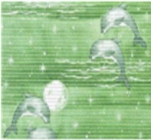 088 Коврик рулонный ПВХ 1.30*15м (дельфин на зеленом)