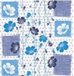 236A Коврик рулонный DEKOMARIN ПВХ 0,65*15м (цветы голуб)