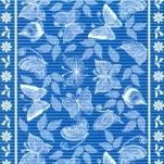 032E Коврик рулонный DEKOMARIN ПВХ 0,65*15м (бабочки на синем)