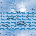 040A Коврик рулонный DEKOMARIN ПВХ 0,65*15м (дельфины на голубом) 