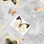 BU60 Клеенка PONTELAMBRO ПВХ на н/осн.1,40*20м (Марокко) Бабочки на сером