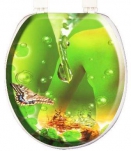 1028 Крышка д/унитаза AQUA-Prime DIGITAL (бабочка на зеленом)