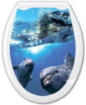 Крышка д/унитаза, фото Дельфины в океане