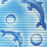 090В Коврик рулонный ПВХ 1.30*15м (дельфины на голубом)