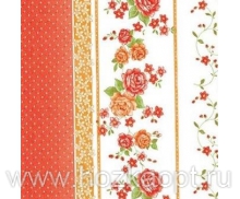 1078/4 Клеенка FLORISTA COLLECTION 1,4*20м, на нетканой основе (мелкие цветочки с крас. каймой)  