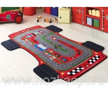 Коврик CONFETTI KIDS RUGS RACER ANTI-SLIP (10мм) 133х190см (красный) Машина