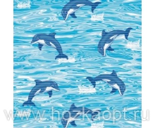 150А Коврик рулонный DEKOMARIN ПВХ 1,30*15м (дельфины на голубом)