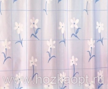 Штора д/ванной Miranda COUNTRY FLOWER (Цветок) белый на голубом 180*200см 