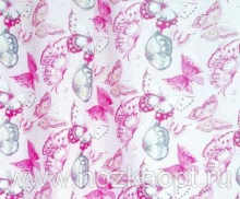 Штора д/ванной Miranda SARE (Бабочки) розовый 180*200см