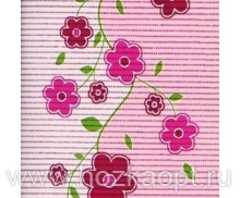 124A Коврик рулонный ПВХ 0,65*15м (цветы на розовом)