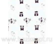 Штора д/ванной Miranda BLACK CATS (Черный кот) белый 180*200см 