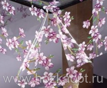 H014B Клеенка MIRAGE 1,37*25м*0,10мм прозрачная с печатью (розовые цветы)